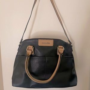 Calvin Klein Black and Tan leather bag